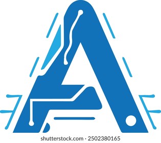 Design an 'A' logo in vector format with an IT-focused theme that is versatile for various types of companies. The logo should be contemporary, professional, and easily customizable.