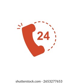 design about 24 hours open phone icon