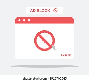 design about adblock web illustration