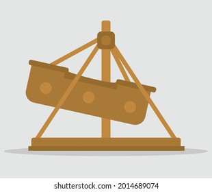 design about Amusement park viking ship cartoon illustration.