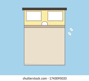 design about the bedroom as seen from above