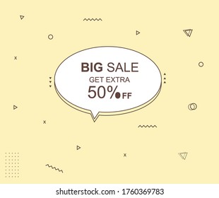 design about big sale get extra 50% for sales design