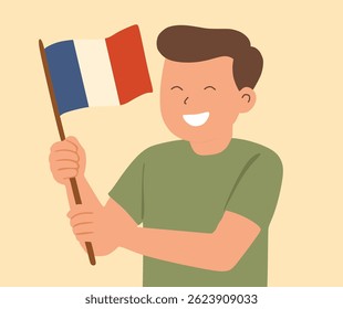 design about character carrying french flag