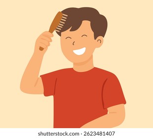 design sobre pentear o cabelo personagem