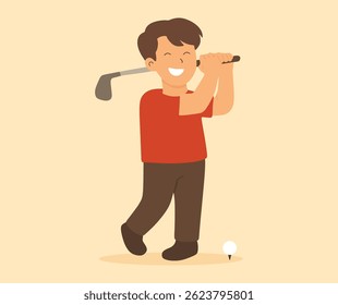 Diseño de personajes jugando al golf