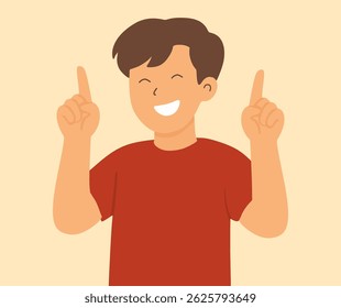 design about character pointing up