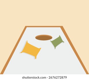 Diseño de diseño sobre el concepto de fondo Cornhole