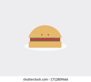 design about cute hamburger cartoons