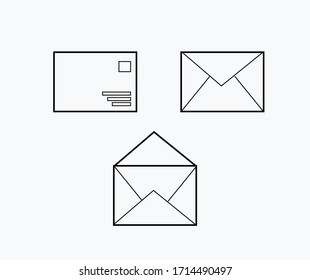 diseño de iconos de sobre desde cerrados a abiertos