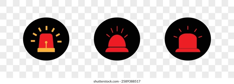 design about Flashing red siren icon illustration. Eps 10.