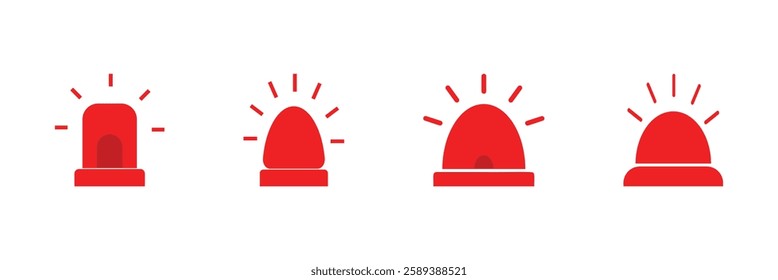 design about Flashing red siren icon illustration. Eps 10.