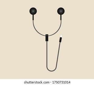 el diseño del icono de auriculares es sencillo