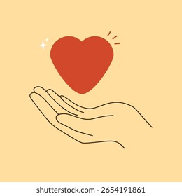 design about heart on hand