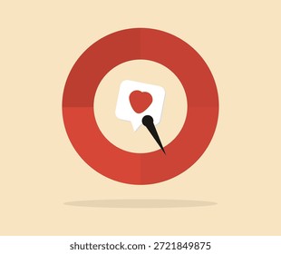 design sobre o ícone indicador de amor