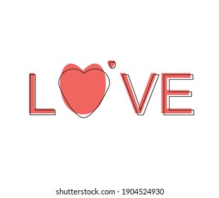 design about love text illustration