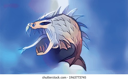 Design about Monsters Fish Very Cool
