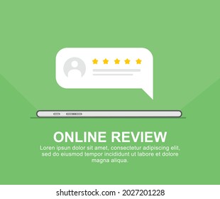 Design About Online Review Background Illustration