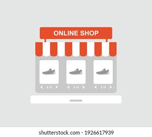 design about online shop illustration