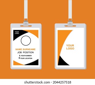 Design auf orangefarbenem id-card-Hintergrund