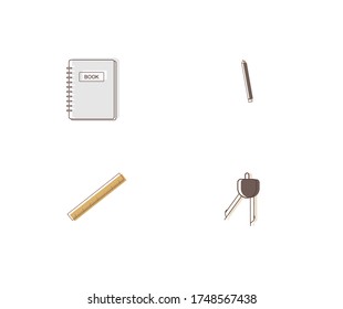 design about stationery equipment icons