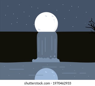 design about waterfall background illustration