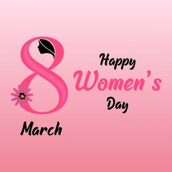 A Design About Women's Day Which Contains The Number Eight Logo And A Small Woman's Logo Tucked Away