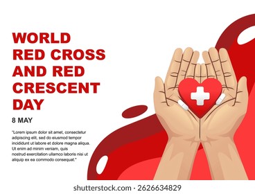design about world red cross and red crescent day. suitable for health theme.