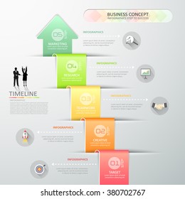 Design Abstract 3d Arrow Infographic Template 5 Steps For Business Concept