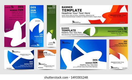 Design abstract banner of different standard sizes.
Collection of design banner template. 