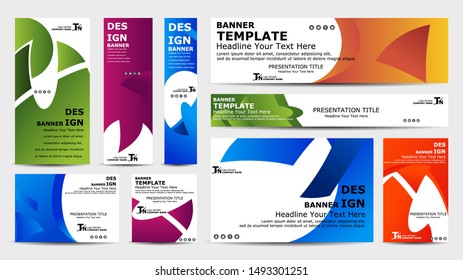Design abstract banner of different standard sizes.
Collection of design banner template. 