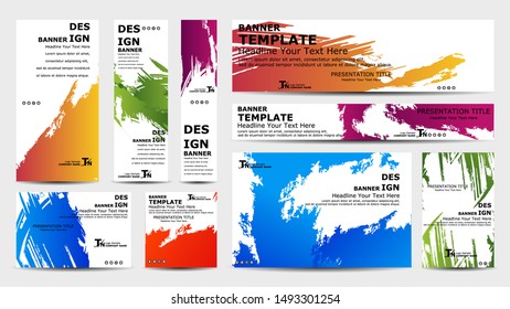 Design abstract banner of different standard sizes.
Collection of design banner template. 