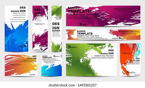 Design abstract banner of different standard sizes.
Collection of design banner template. 