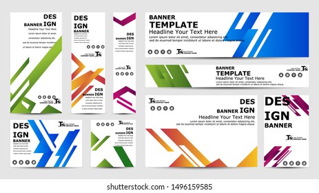 Design abstract banner of different standard sizes.
Collection of design banner template. 