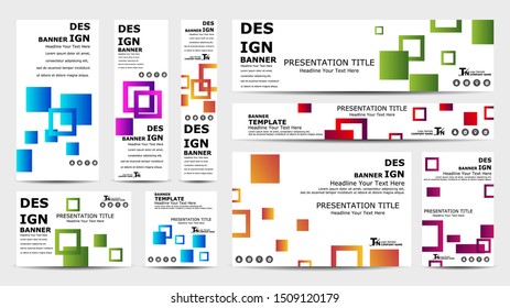 Design abstract banner of different standard sizes.
Collection of design banner template. 