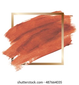 design abstract banner, flyers, leaflets, invitation strokes of copper color paint and frame