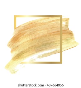 design abstract banner, flyers, leaflets, invitation strokes of gold color paint and frame