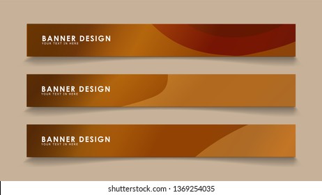 Design abstract banners with wave vectors and wood color gradients