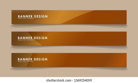 Design abstract banners with wave vectors and wood color gradients