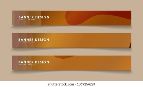 Design abstract banners with wave vectors and wood color gradients