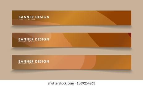 Design abstract banners with wave vectors and wood color gradients