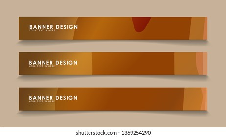 Design abstract banners with wave vectors and wood color gradients