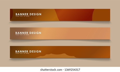 Design abstract banners with wave vectors and wood color gradients