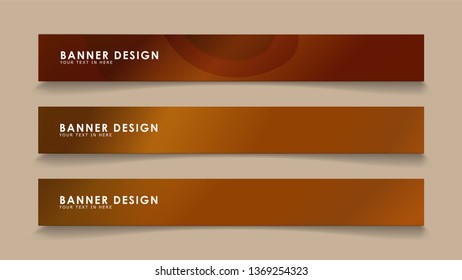 Design abstract banners with wave vectors and wood color gradients