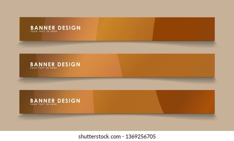 Design abstract banners with wave vectors and wood color gradients