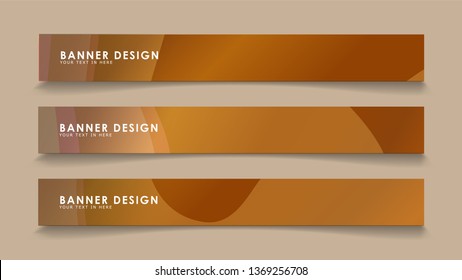 Design abstract banners with wave vectors and wood color gradients
