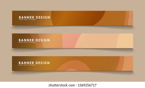 Design abstract banners with wave vectors and wood color gradients