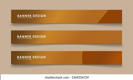 Design abstract banners with wave vectors and wood color gradients