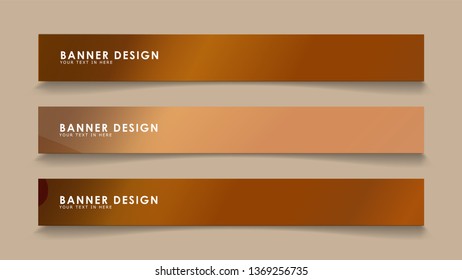 Design abstract banners with wave vectors and wood color gradients