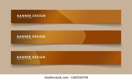 Design abstract banners with wave vectors and wood color gradients