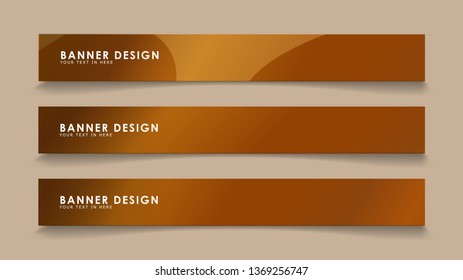 Design abstract banners with wave vectors and wood color gradients